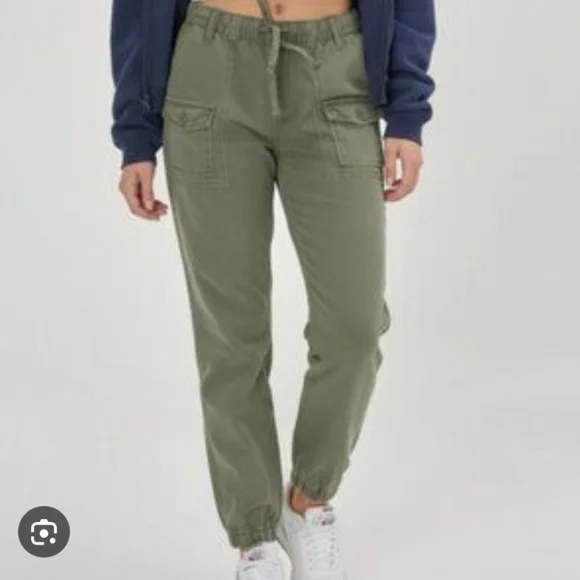 Aerie Women's Size S Double Pocket Utility Olive Green Khaki Jogger Pants - Picture 9 of 9